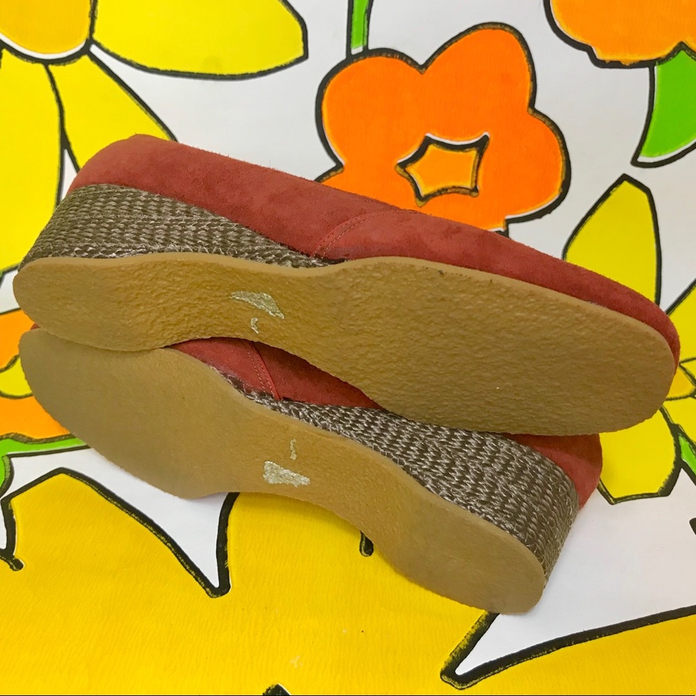 Deadstock 70s espadrilles wedges burnt sienna 6 - Picture 5 of 6
